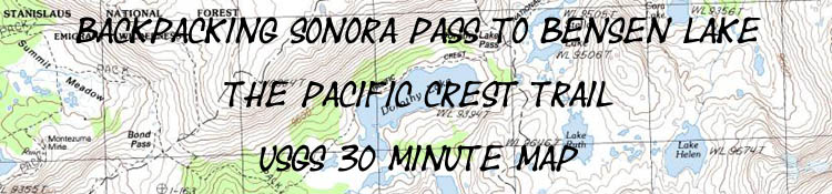 Banner: Lake Tahoe to Bensen Lake on the Pacific Crest and Tahoe to Yosemite Trails