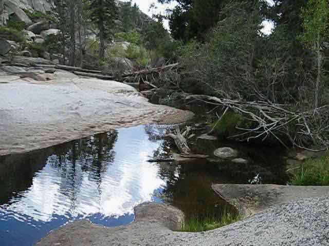 Granite pool along brief stretch of open granite above Upper Ford of Summit City Creek.
