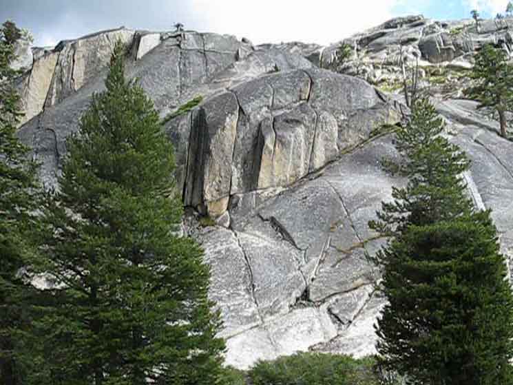 Granite formation on North bank of Summit City Creek.