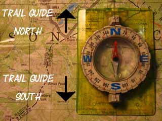 Compass directions for the trail guide.