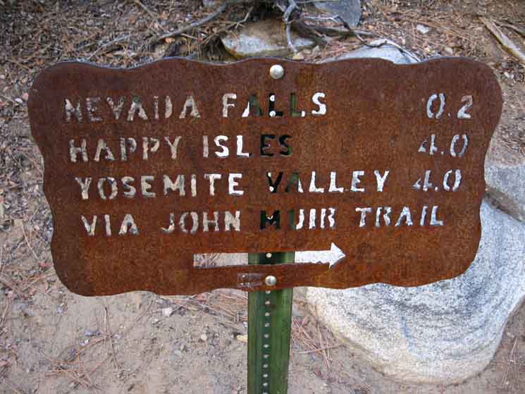 John Muir Trail to Nevada Falls from upper Mist Trail junction.