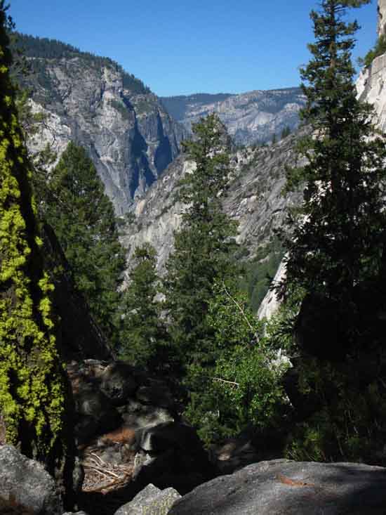 Looking into Yosemite Valley from just above Nevada Falls.