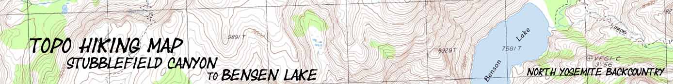 North Yosemite Backcountry Topo Hiking Map.