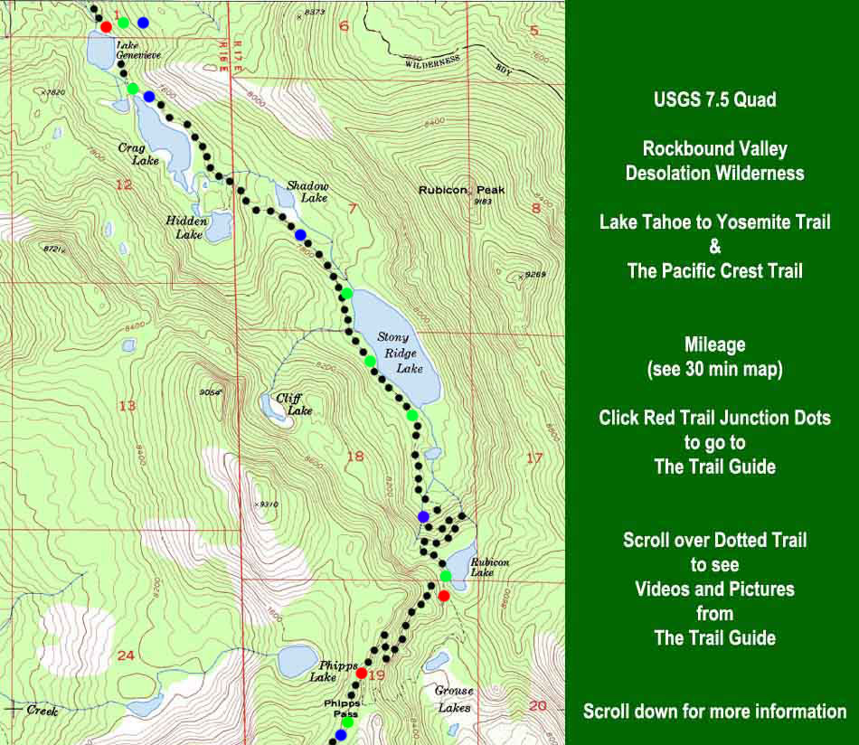 North Desolation and Sugar Pine State Park backpacking map.
