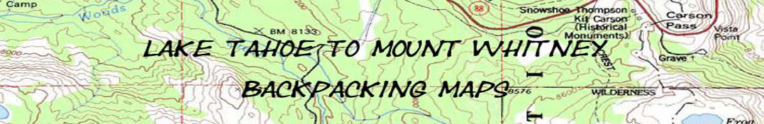 USGS Topo Backpacking Map, Lake Aloha to Echo Lake in the Desolation Wilderness.