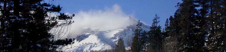 Leavitt Peak in December with Snow Plume