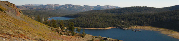Upper and Lower Blue Lakes from The Nipple in the Toiyabe National Forest, Mokelumne Wilderness