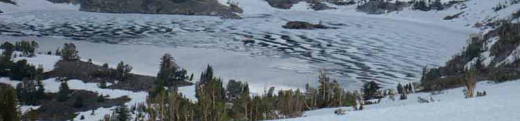 Winnemucca Lake partially frozen.