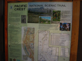 This sign sits at the Northbound PCT trailhead out of Carson Pass. It is the same as the one at the southbound trailhead