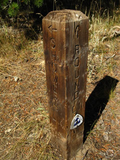 Trail junction post at the Northern Trailhead of Carson Pass, which sits about 200 Yards North of the Pass proper.