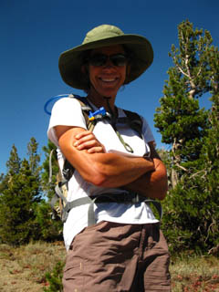 Linda, a strong day hiker, South of the Carson Pass