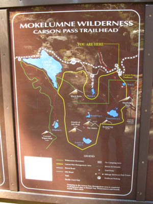 Mokelumen Wilderness Info-Map board, Southbound out of the Carson Pass