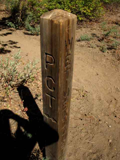 Pacific Crest Trail junction with trail from Wet Meadows Reservoir