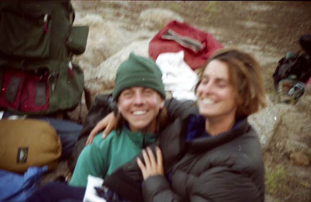 Sue and Marie on the long trail up from the Southern Sierras, 1999