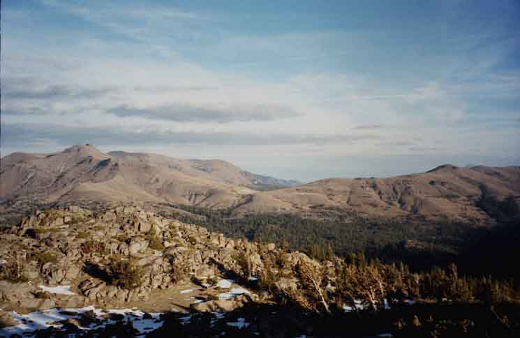 Carson Gap and Red Lake Peak mark the Southern extent of the Tahoe Basin.