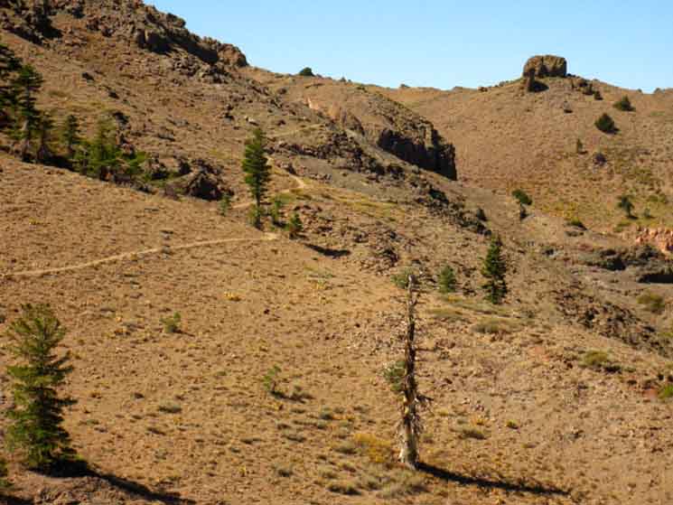 Looking North at Pacific Crest Trail along Raymond Peak