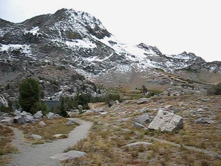 Down to the West shore of Winnemucca Lake, where its trail junction lay.
