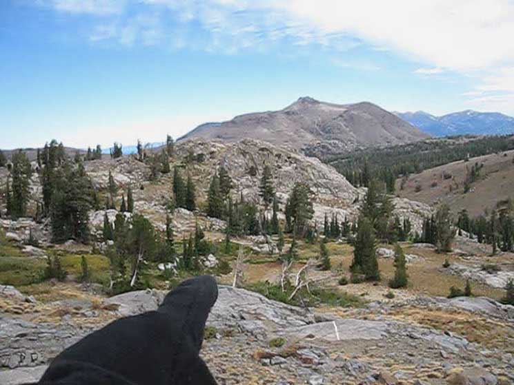 Carson Pass in the surrounding High Sierra terrain.