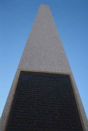 Snowshoe Thompson monument at Carson Pass.