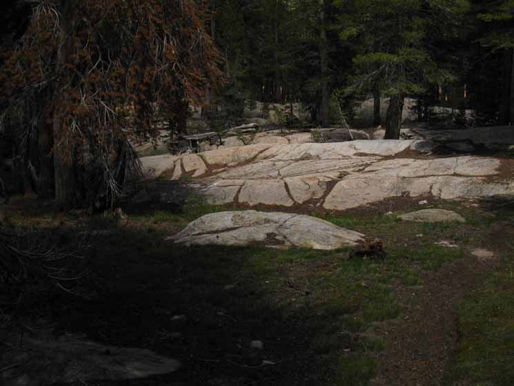 Fine glacial cut granite flats along Pacific Crest Trail.