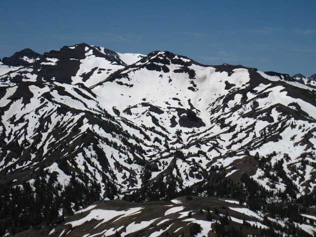 Leavitt Peak draped in Late Spring Snows.