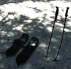 snow shoes and poles, June 2010