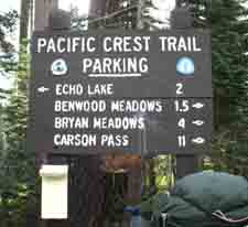 Echo Summit Trail Head Sign