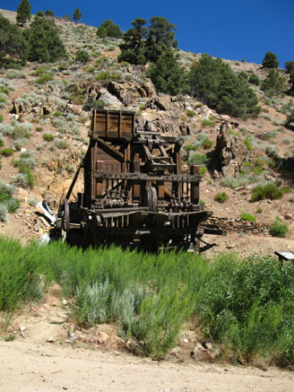 Long view of the Golden Gate Mine crushing mill in the Eastern Sierra Nevada