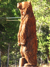 Bear Carving marking Bear Valley
