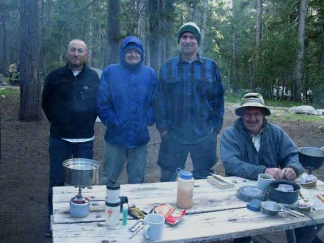Gary, Phil, Gary and Greg, TM backpackers camp 2009.