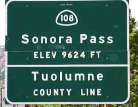 Sonora Pass, Highway 108, Westbound