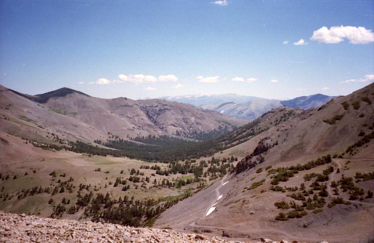 Tungsten Road up Big Sam with Kennedy Canyon in background.