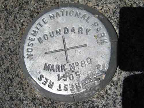Yosemite boundry marker.