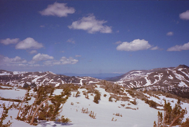 View North from Round Top and The Sisters, The Carson Gap and Lake Tahoe Basin behind it.