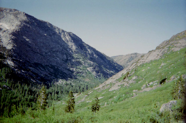 Summit City Creek's drainage valley from below Fourth of July Lake