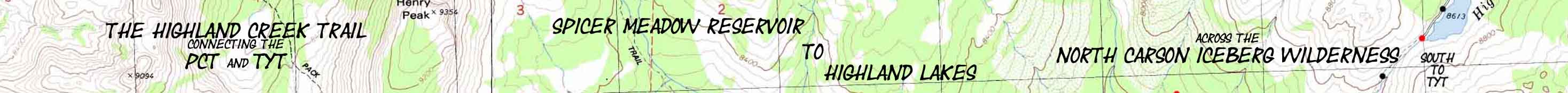 Banner: Spicer Reservoir up Highland Creek towards Wolf Creek Pass Map