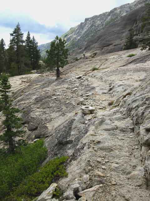 Nice Tahoe to Yosemite Trail carved in granite.