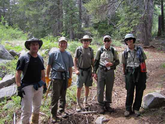 Mokelumne Wilderness Volunteers just North of Camp Irene.