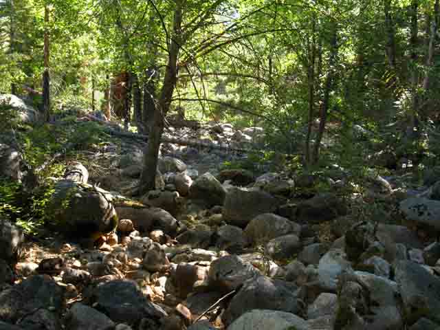 No trail along Summit City Creek.