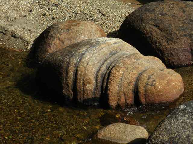 Unique shaped rock in Summit City Creek.