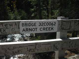 Arnot Creek Bridge on the Clarks Fork Road heading East to Disaster Creek and the Clarks Fork Trailheads.
