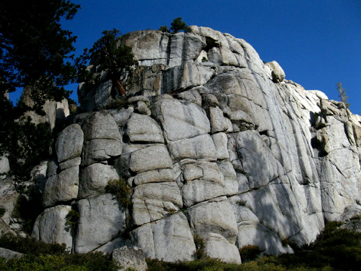 Granite blockhouse along trail.