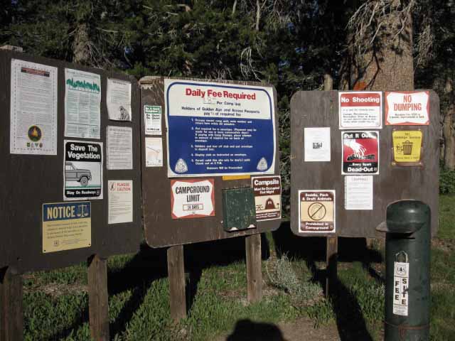The rules, regulations, and fees at Highland Lake Campground.