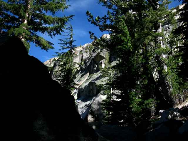 Rocky channel between headwaters bowl and Clarks Fork of the Stanislaus. 
