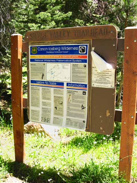 Information board at Silver Valley Trailhead.