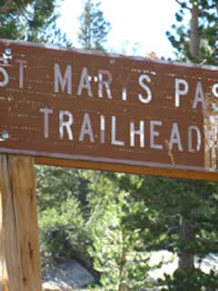 Saint Marys Pass Trailhead on Highway 108, Tahoe to Yosemite Trail.