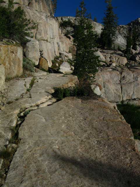 The Tahoe to Yosemite Trail crosses perfect granite slabs.