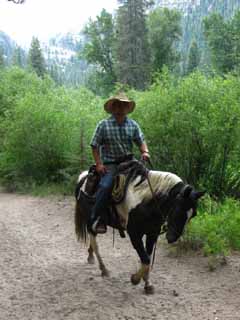 Lead rider and cowboy guide from Kennedy Meadows Pack Station.