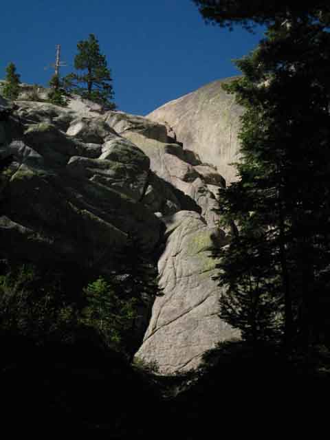 Rock formation above Relief Reservoir trail junction.