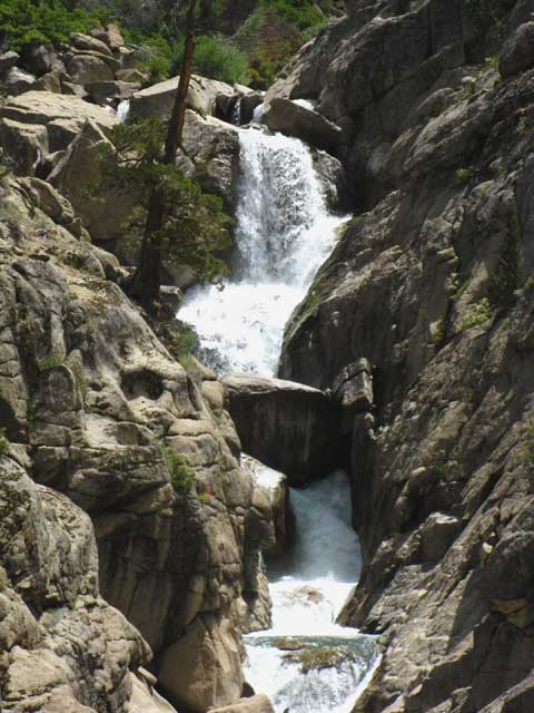 Detail of Summit Creek falls from image above.